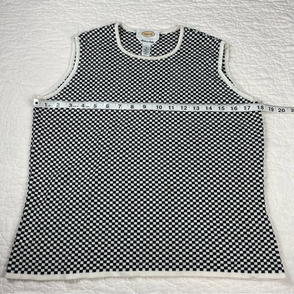 🔥Talbots Made in Italy Black White Checker Cardigan Sweater Set Women Size S - Picture 10 of 15